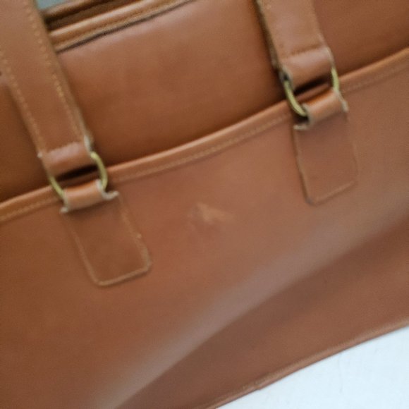 Laura USA Soft Leather Laptop Briefcase Handles Shoulder Strap Brown - Picture 11 of 11